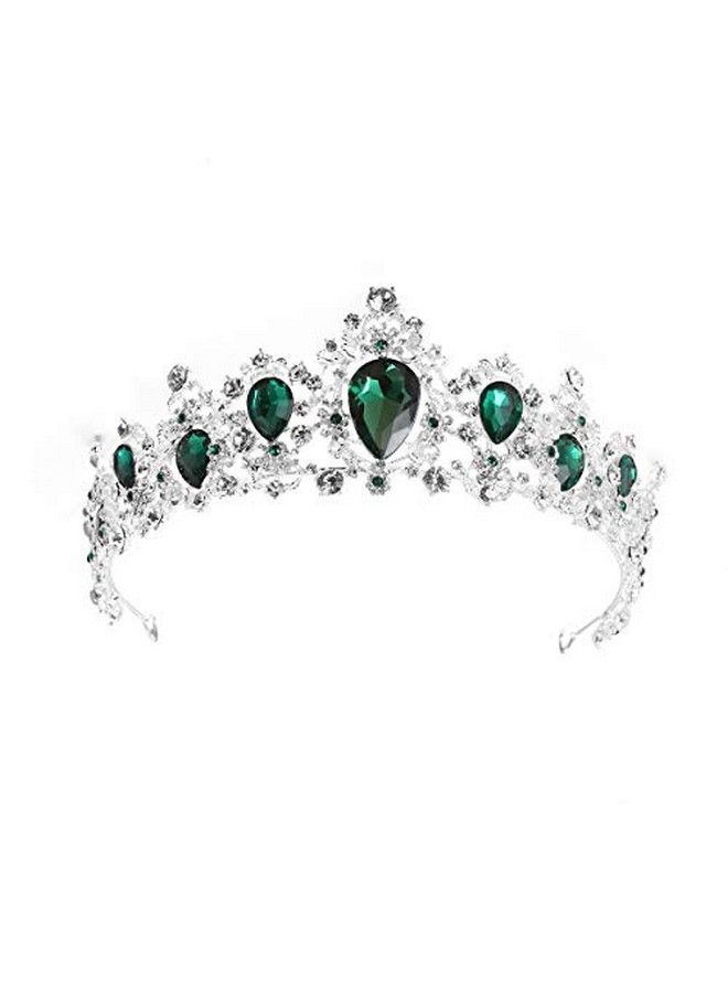 Tiara Crown For WomenRhinestone Queen Crowns Wedding Tiaras Crowns Headband (Green)