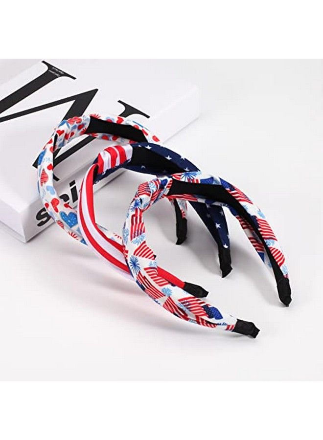 American Flag Headbands For Women Girls Independence Day 4Th Of July Red White Blue Patriotic Usa Knotted Wide Headbands Yoga Hair Band Hairbands (Flag C)