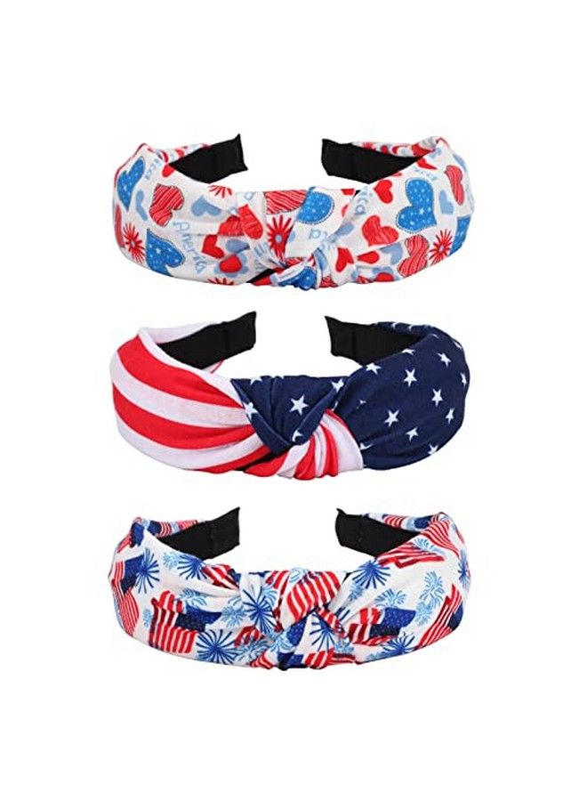 American Flag Headbands For Women Girls Independence Day 4Th Of July Red White Blue Patriotic Usa Knotted Wide Headbands Yoga Hair Band Hairbands (Flag C)