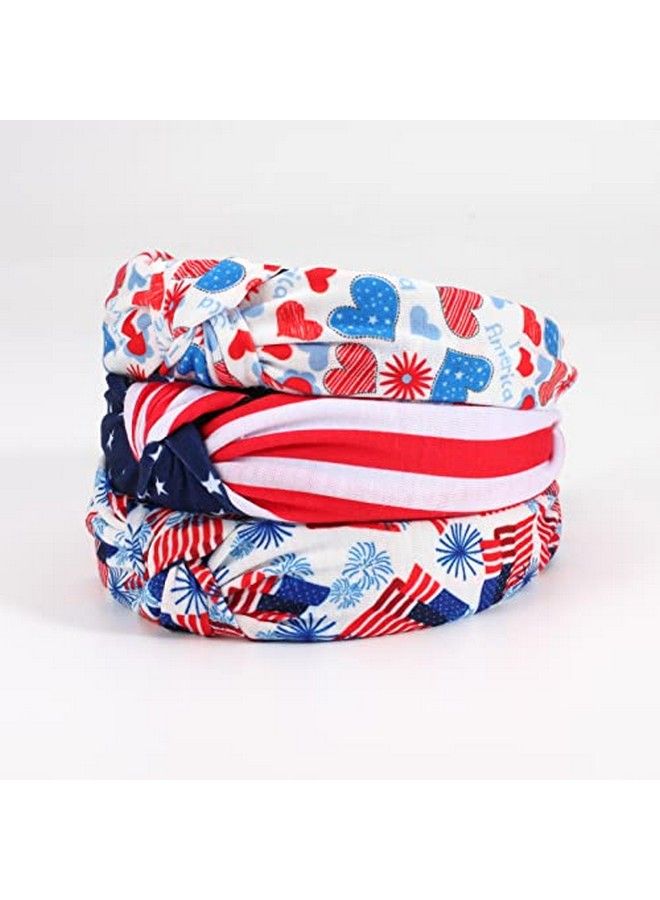American Flag Headbands For Women Girls Independence Day 4Th Of July Red White Blue Patriotic Usa Knotted Wide Headbands Yoga Hair Band Hairbands (Flag C)