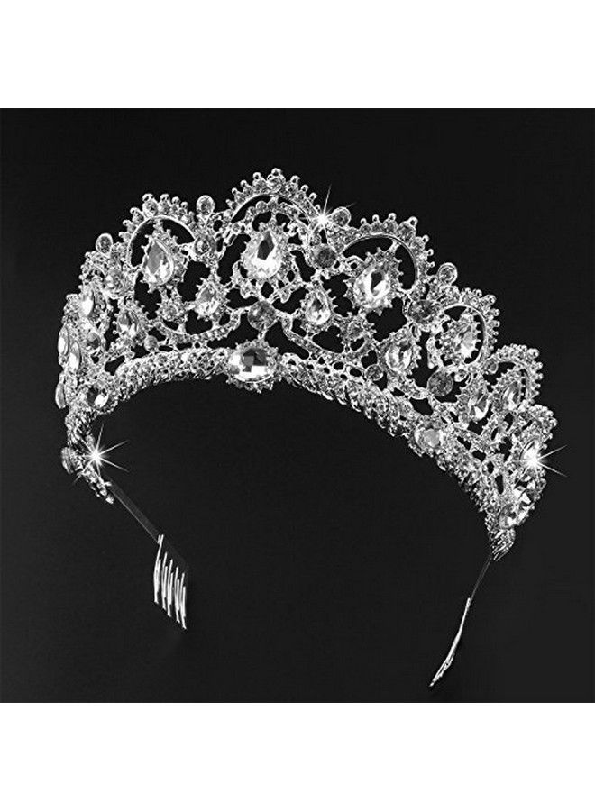 Tiara Crowns ，Rhinestone Crystal Queen Tiara Headband Wedding Pageant Crowns Princess Crown For Women