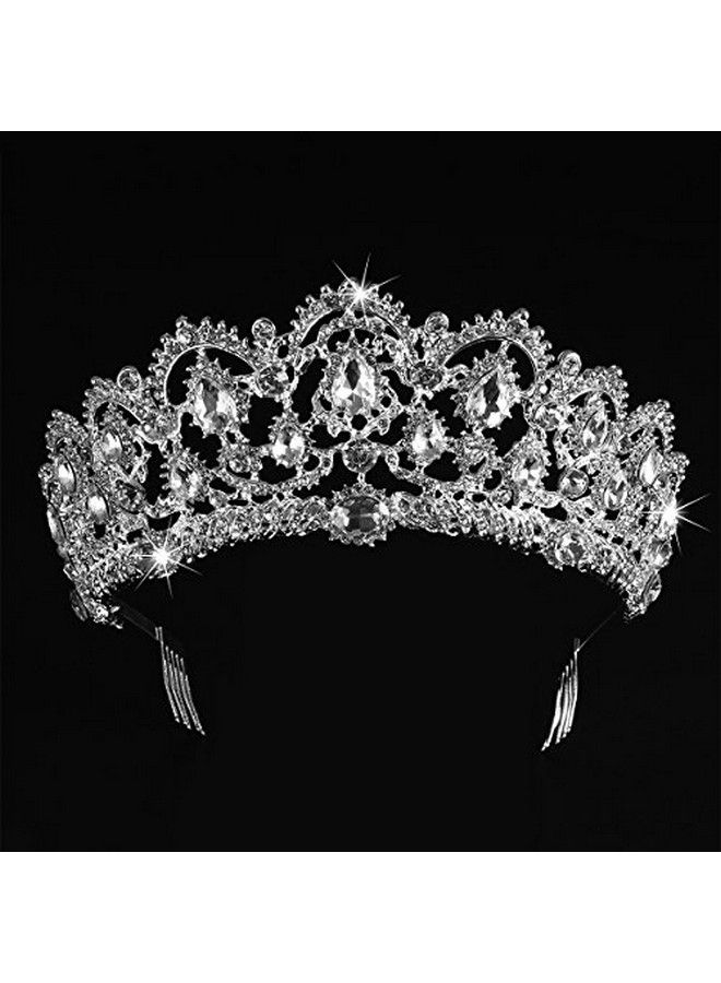 Tiara Crowns ，Rhinestone Crystal Queen Tiara Headband Wedding Pageant Crowns Princess Crown For Women