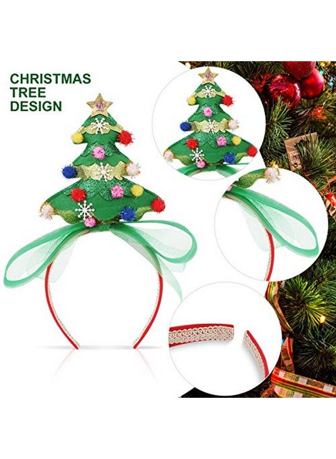 Christmas Headwear Headbands Bulk Elf Party Hats Christmas Tree Headband For Kids Adults3Pcs