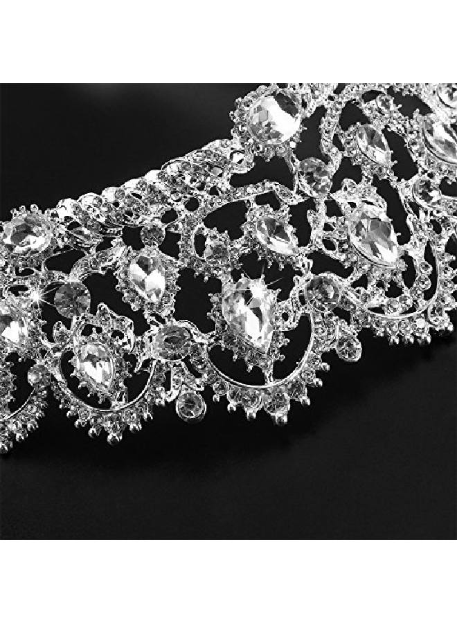 Tiara Crowns ，Rhinestone Crystal Queen Tiara Headband Wedding Pageant Crowns Princess Crown For Women