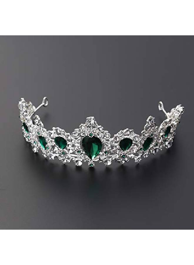 Tiara Crown For Womenrhinestone Queen Crowns Wedding Tiaras Crowns Headband (Green)