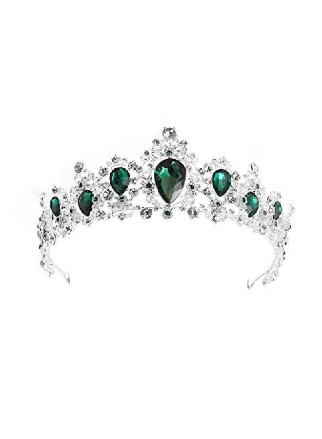 Tiara Crown For Womenrhinestone Queen Crowns Wedding Tiaras Crowns Headband (Green)