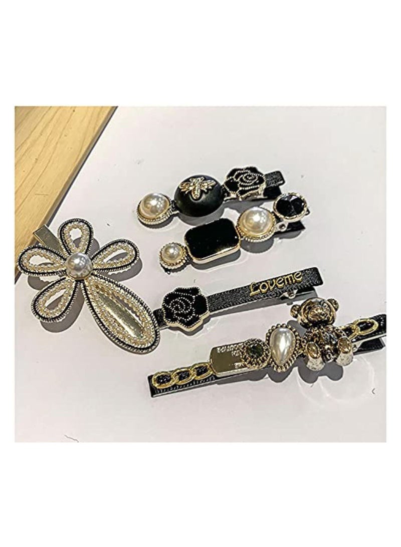 Metal Plastic Pearl Barrettes For Women 11 Pcs