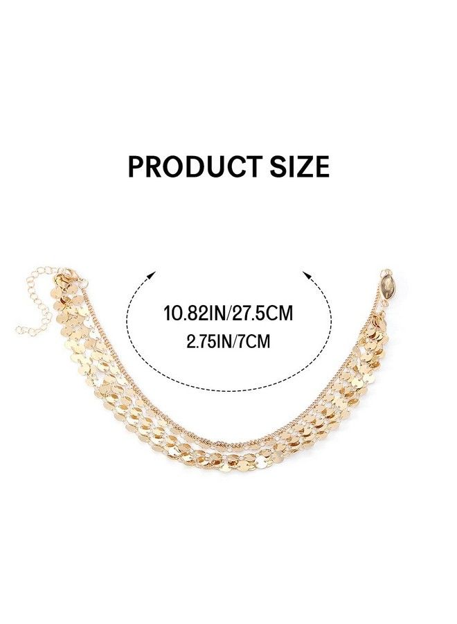 Gold Head Chain Bohemian Hair Jewelry Headpiece Forehead Band Festival Hair Headband Accessories For Women And Girls (Gold)