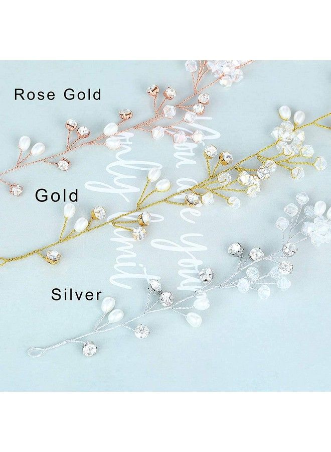 Wedding Hair Vine Long Bridal Headband Hair Accessories For Bride And Bridesmaid (100Cm / 39.3Inches) (Silver)