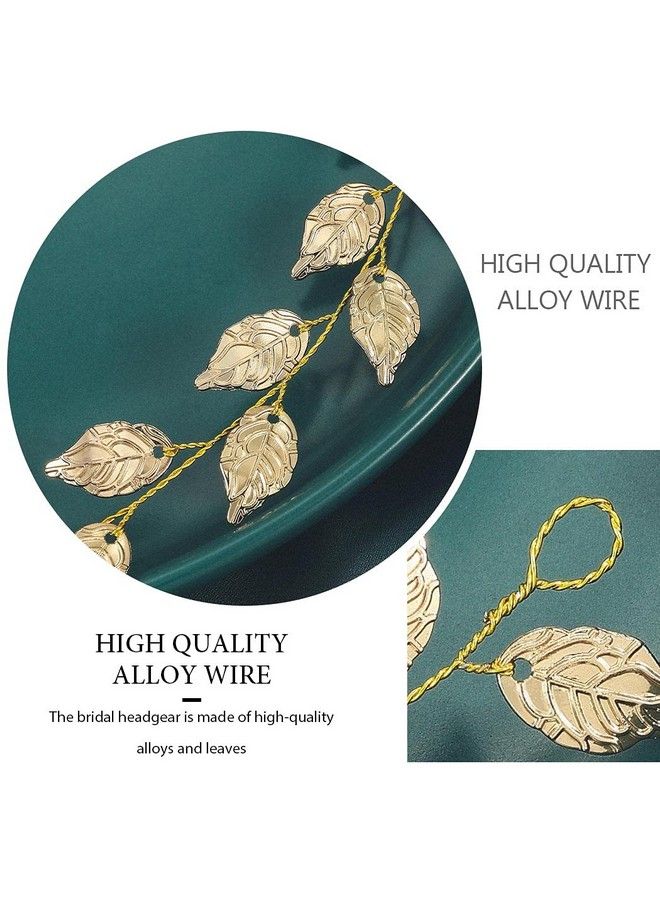 Wedding Headband Gold Leaf Bridal Headpieces For Bridesmaid And Flowergirls (15.7 Inches) (Gold)