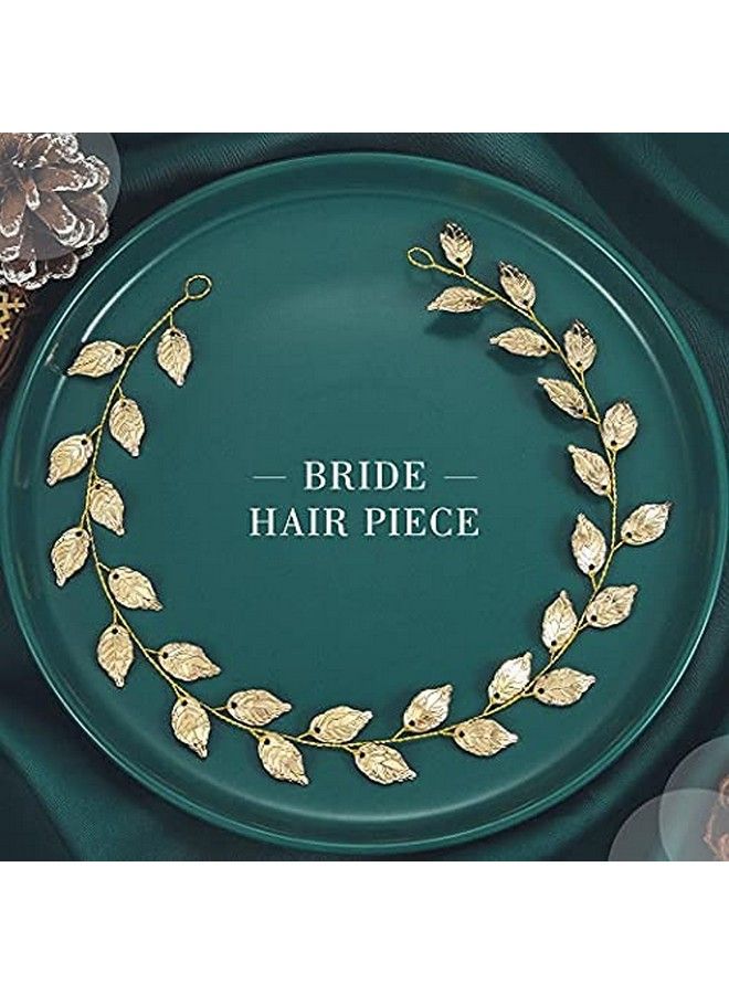 Wedding Headband Gold Leaf Bridal Headpieces For Bridesmaid And Flowergirls (15.7 Inches) (Gold)