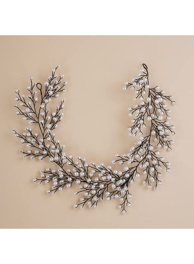 Bride Hair Accessories Pearl Headband Earrings Set Pearl Hair Vine Headpiece For Wedding Evening Party