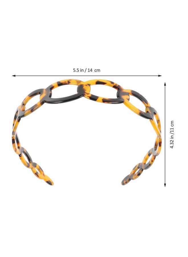 Vintage Decor Women Headband Plastic Chain Headdress Tortoise Shell No Slip Face Washing Headpieces Accessories Womens Headbands