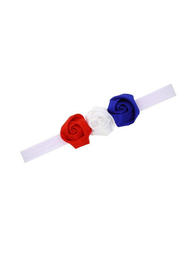 Infant Baby Flower Headband With 3 Color Blue White Red Hair Band Accessories Jhn08 (Blue White Red)