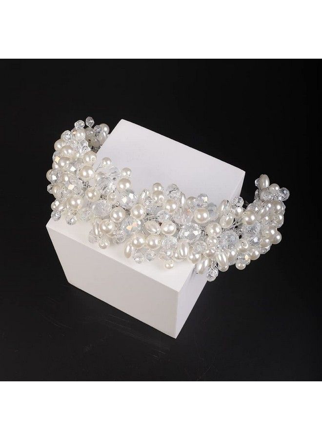 Shining Wide Headbands Vintage Head Wrap With Faux Pearl Beaded Hair Accessories Great Gifts For Women And Girls