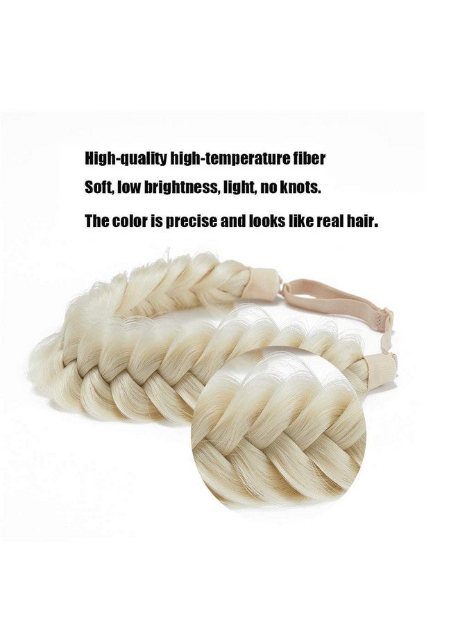 Oecwegr Synthetic Hair Braided Headband Classic Wide Strands Wedding Disorderly Fluffy Braids Wig Band Women Beauty Accessory