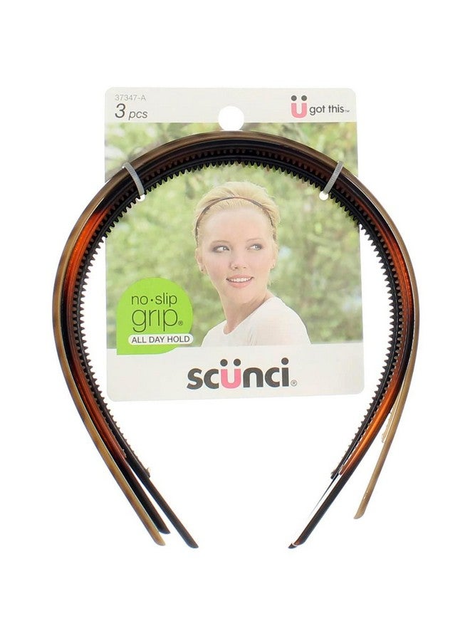 Cunci No Slip Grip Skinny Head Bands 3.8 Ounce 3 Pcs Per Pack (1Pack)