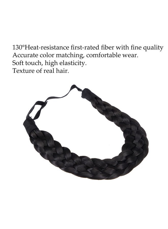 Oecwegr 5 Strands Synthetic Hair Braided Headband Hairpiece Classic Chunky Wide Plaited Braids Elasticmulti Color Headband Ladies Beauty Hair Accessories