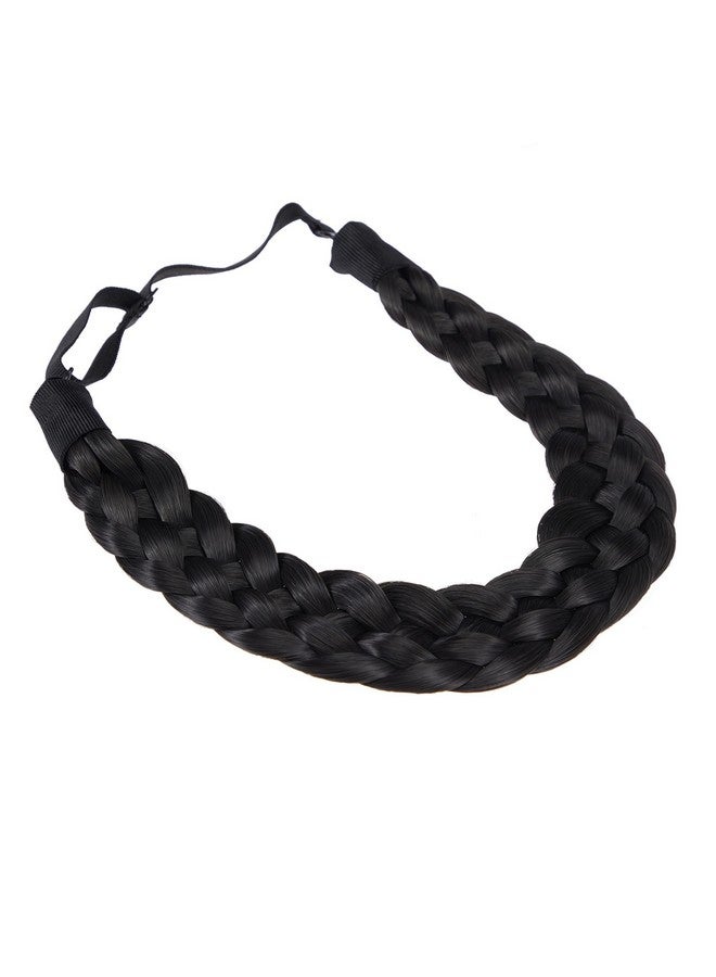 Oecwegr 5 Strands Synthetic Hair Braided Headband Hairpiece Classic Chunky Wide Plaited Braids Elasticmulti Color Headband Ladies Beauty Hair Accessories