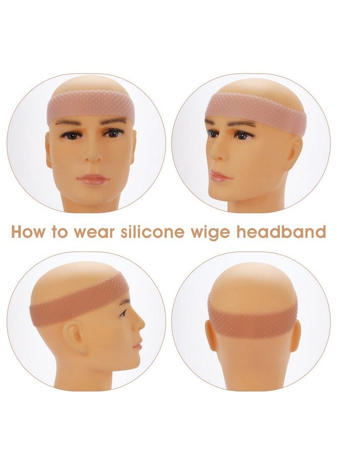 Olain Silicone Wig Grip Band 4Pcs Adjustable Wig Fix Headband Nonslip Elastic Wig Gripper Women Men Wig Bands Sweatproof Hold Wig Cap Hairband