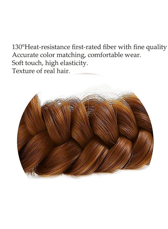 Oecwegr Synthetic Hair Braided Headband Classic Wide Strands Wedding Disorderly Fluffy Braids Wig Band Women Beauty Accessory