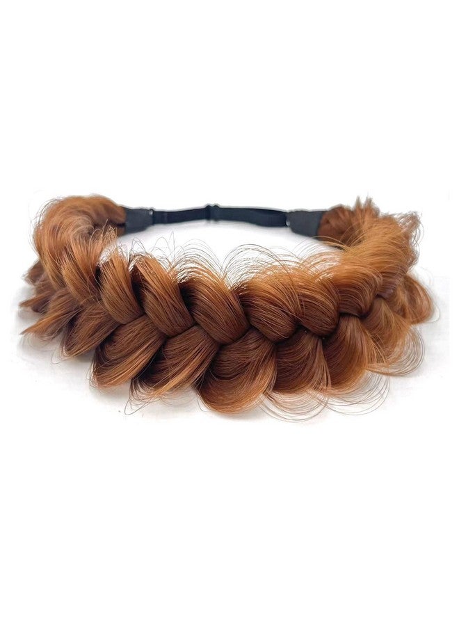 Oecwegr Synthetic Hair Braided Headband Classic Wide Strands Wedding Disorderly Fluffy Braids Wig Band Women Beauty Accessory