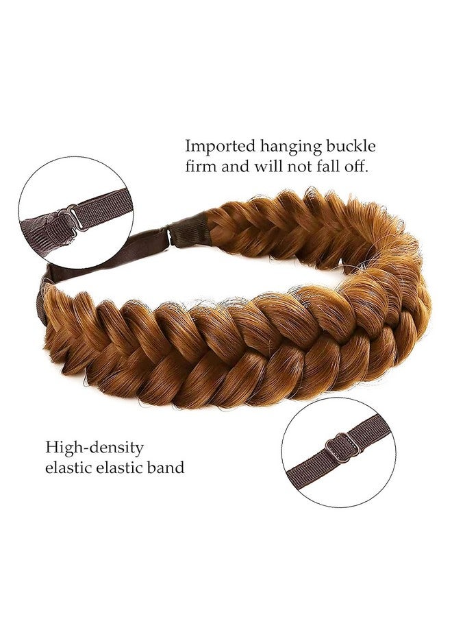 Oecwegr Synthetic Hair Braided Headband Classic Wide Strands Wedding Disorderly Fluffy Braids Wig Band Women Beauty Accessory