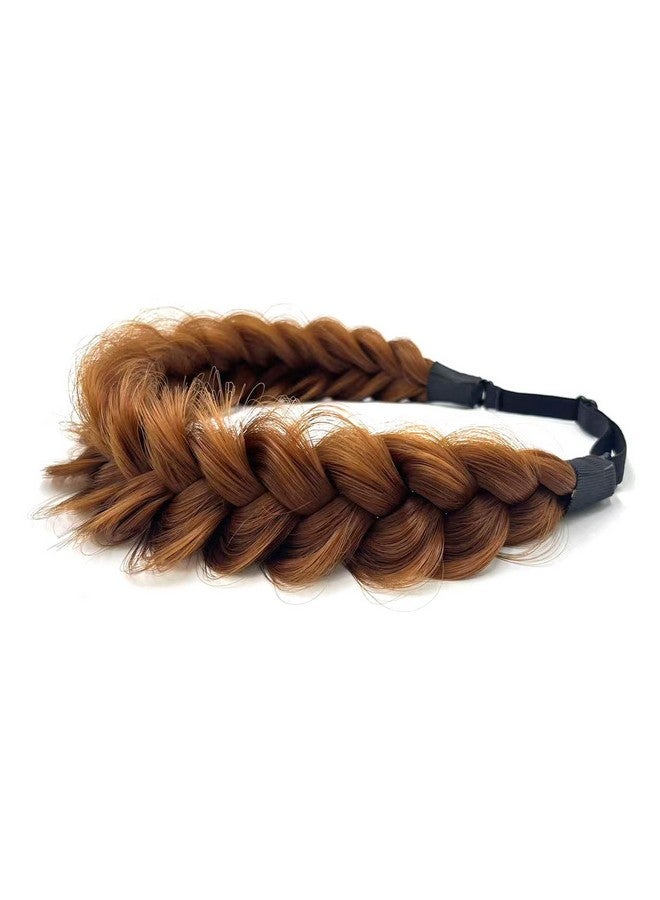 Oecwegr Synthetic Hair Braided Headband Classic Wide Strands Wedding Disorderly Fluffy Braids Wig Band Women Beauty Accessory