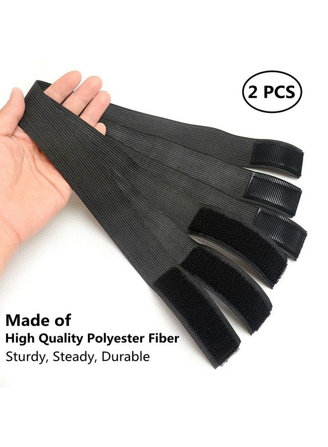 Elastic Band For Wigs Fixing Band Adjustable Toupee Bands With Velco Ends Fix Wig Edges Elastic Hair Band Headband For Wigs Edge Wrap Strong Elasticity Strap Lay Laying Belt Hair Closure 2 Pcs (Black)