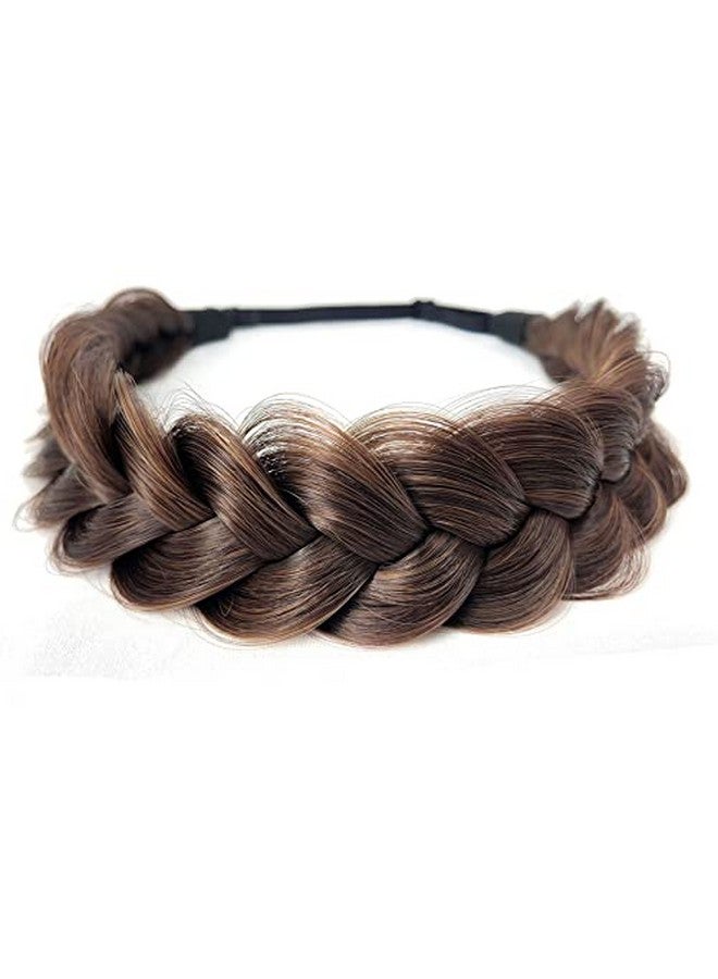 Oecwegr Synthetic Hair Braided Headband Classic Wide Strands Wedding Disorderly Fluffy Braids Wig Band Women Beauty Accessory