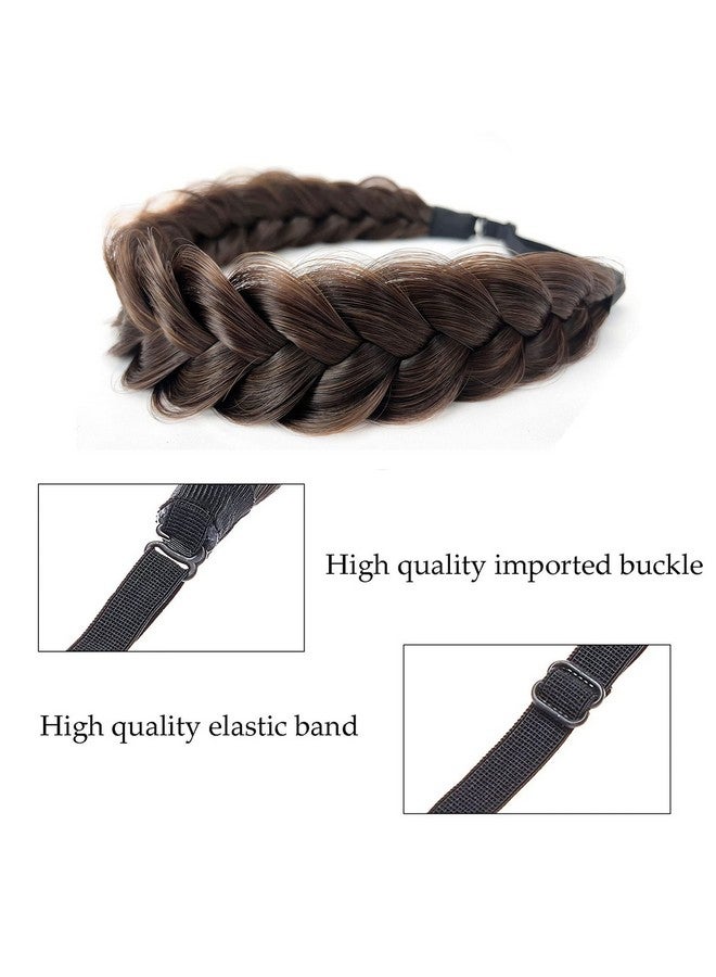 Oecwegr Synthetic Hair Braided Headband Classic Wide Strands Wedding Disorderly Fluffy Braids Wig Band Women Beauty Accessory