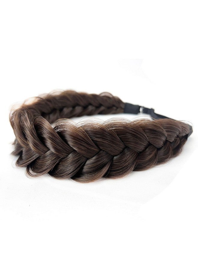 Oecwegr Synthetic Hair Braided Headband Classic Wide Strands Wedding Disorderly Fluffy Braids Wig Band Women Beauty Accessory