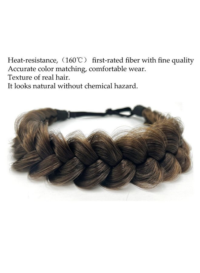 Oecwegr Synthetic Hair Braided Headband Classic Wide Strands Wedding Disorderly Fluffy Braids Wig Band Women Beauty Accessory