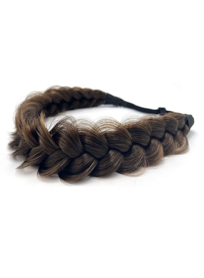 Oecwegr Synthetic Hair Braided Headband Classic Wide Strands Wedding Disorderly Fluffy Braids Wig Band Women Beauty Accessory