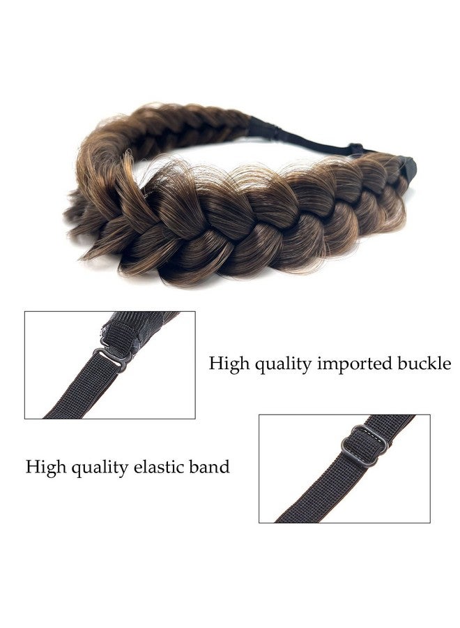 Oecwegr Synthetic Hair Braided Headband Classic Wide Strands Wedding Disorderly Fluffy Braids Wig Band Women Beauty Accessory