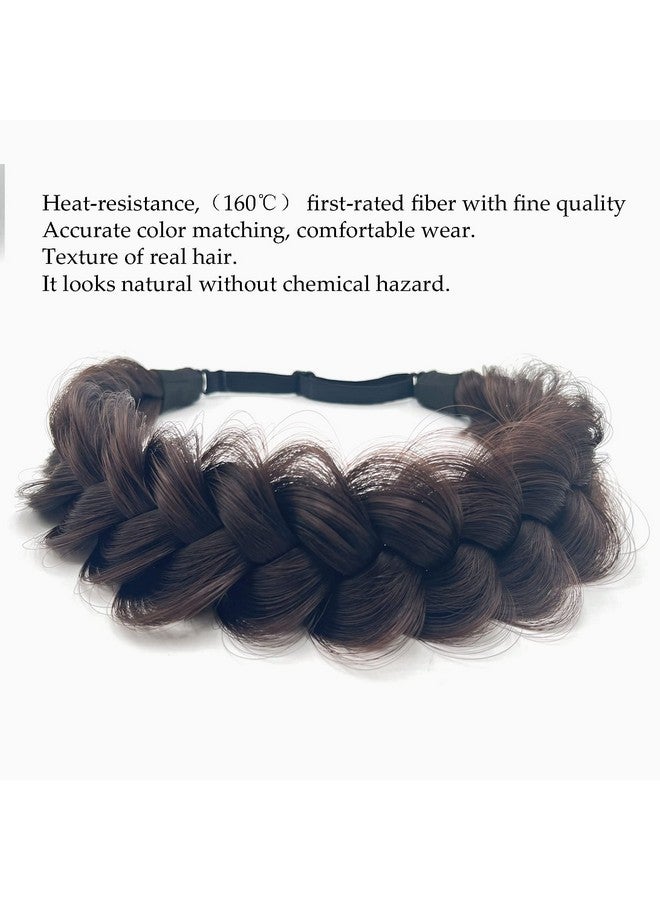 Oecwegr Synthetic Hair Braided Headband Classic Wide Strands Wedding Disorderly Fluffy Braids Wig Band Women Beauty Accessory