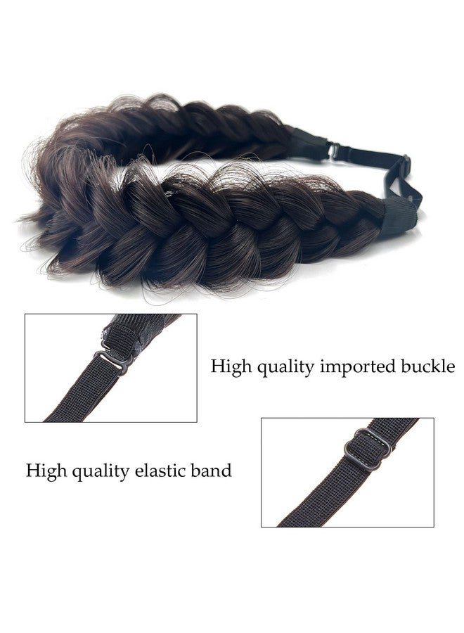 Oecwegr Synthetic Hair Braided Headband Classic Wide Strands Wedding Disorderly Fluffy Braids Wig Band Women Beauty Accessory