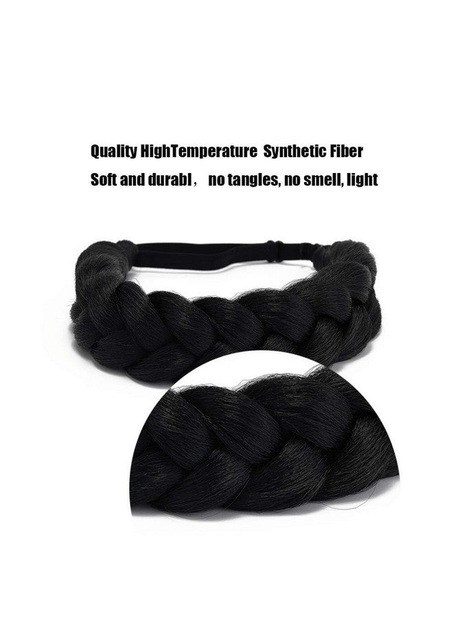 Braided Headband 2 Strands Synthetic Hair Braid Fashion Chunky Wide Thick Elastic Braid Headbands Ladies Beauty Accessories(Hym30Y)