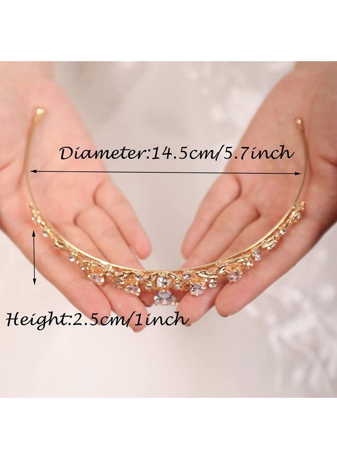 Gold Princess Tiara Crown For Girls Wedding Headband Headpieces For Birthday Pageant Prom Bridal Party Photography
