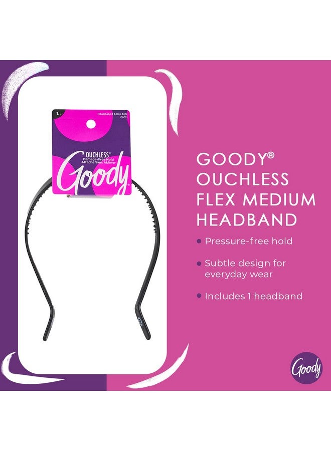 Ouchless Medium Headband With Flex Tips Flex Teeth Hold Bangs & Layers In Place For A Comfortable Fit For All Hair Types Painfree Hair Accessories For Women Men Boys And Girls