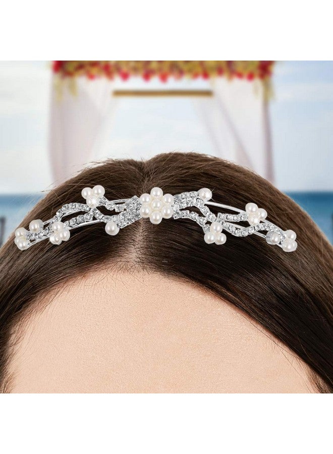 Crystal Headband Set Of 5 Jewelry Rhinestone Women Girl Hair Style Accessories Wedding Party Tiara Headdress Silver