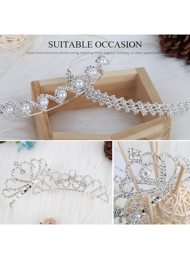 Set Of 5 Crystal Headband Rhinestone Headbands For Women Hair Jewelry Wedding Headband Crown Party Tiarassilver