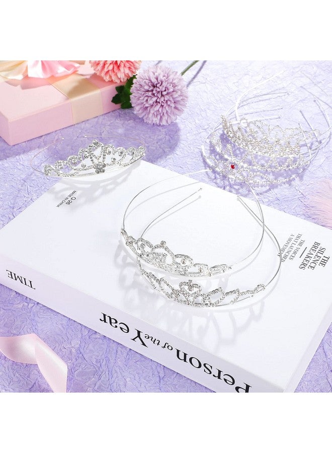 20 Pieces Girls Tiara Crown Silver Crystal Rhinestone Crown Headband Princess Party Tiara Girls Wedding Headpiece For Kids Birthday Prom Pageant