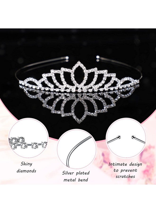 20 Pieces Girls Tiara Crown Silver Crystal Rhinestone Crown Headband Princess Party Tiara Girls Wedding Headpiece For Kids Birthday Prom Pageant