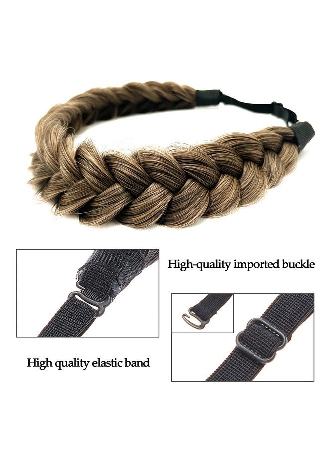 Oecwegr Synthetic Hair Braided Headband Classic Wide Strands Wedding Disorderly Fluffy Braids Wig Band Women Beauty Accessory