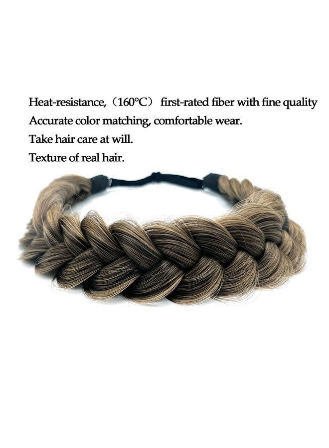 Oecwegr Synthetic Hair Braided Headband Classic Wide Strands Wedding Disorderly Fluffy Braids Wig Band Women Beauty Accessory