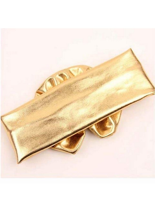 Baby Girls Bronzing Gilding Headband Floppy Metallic Messy Big Bows Headwrap Ja61 (Golden)