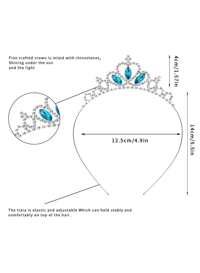 Olain 2 Pcs Princess Crown Tiara Girls Headband Hair Hoop Tiara Rhinestone Crystal Pearl Tiara Tiara Head Crown For Women Girls Wedding Prom Party (Style B) (Style B)