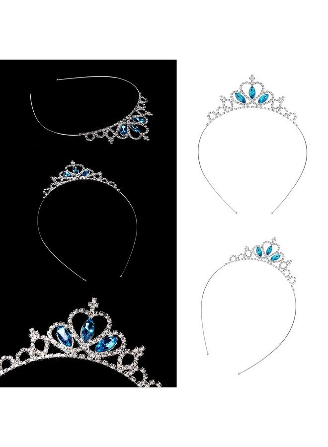 Olain 2 Pcs Princess Crown Tiara Girls Headband Hair Hoop Tiara Rhinestone Crystal Pearl Tiara Tiara Head Crown For Women Girls Wedding Prom Party (Style B) (Style B)