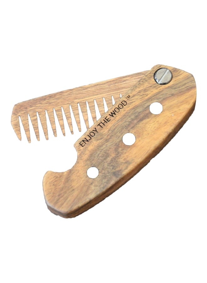 Folding Beard Comb Beige